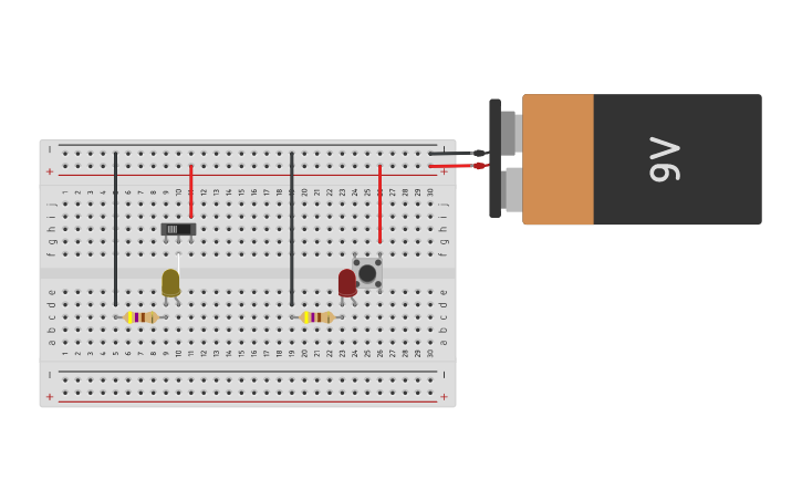 Circuit design 7.6.Encendido y apagado de un LED con un pulsador ...