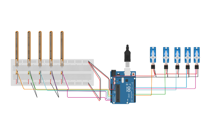 Circuit design Flex sensor - Tinkercad