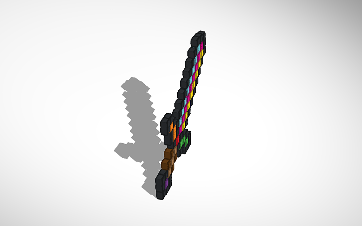 3D design rainbow sword - Tinkercad
