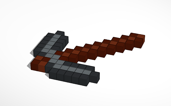Stone Pickaxe Minecraft Tinkercad Stone Pickaxe Minecraft Tinkercad