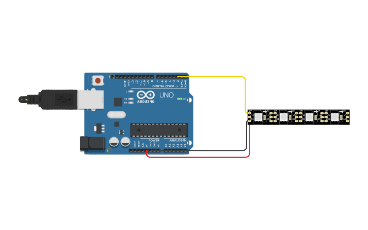 Circuit design tira neo-pixel | Tinkercad