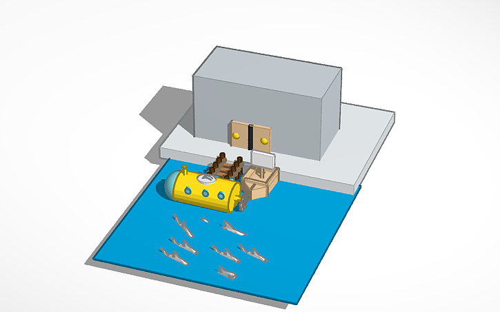 3D design boat dock - Tinkercad