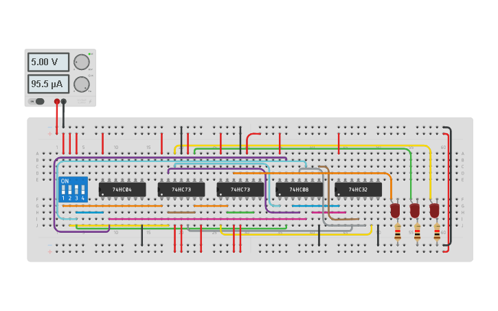 Circuit design Asynchronous Up- Down Counter | Tinkercad