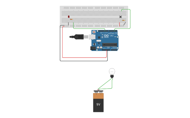 Circuit design Push button - Tinkercad