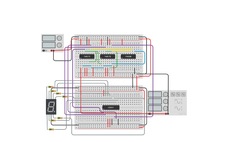 Circuit Design Contador Com Decodificador De 7 Segmentos Tinkercad