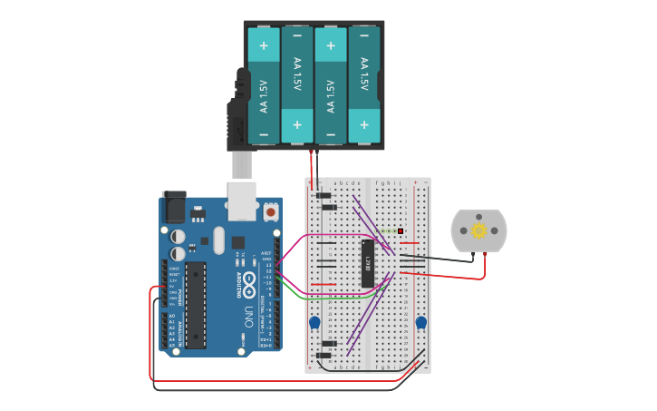 Circuit design Bi-Directional Motor - Tinkercad