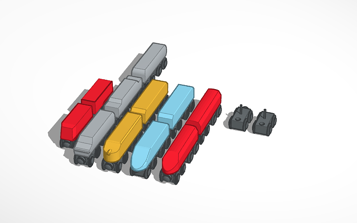 3D design Wooden Trains - Tinkercad
