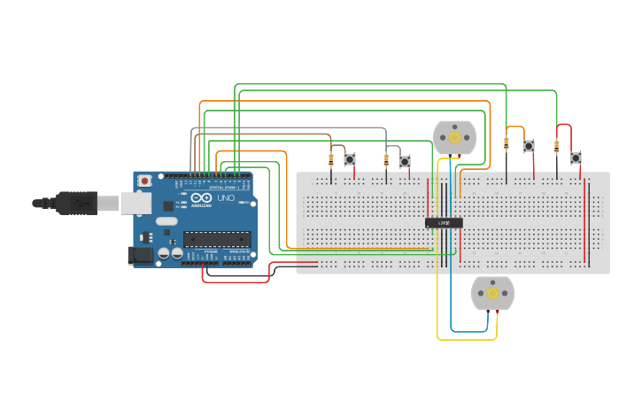 Circuit design Motor DC - L293D - Tinkercad