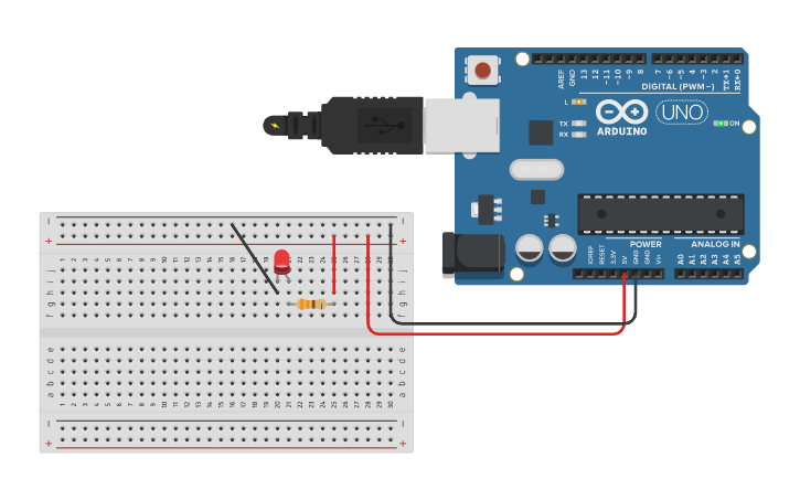 Circuit design Circuito básico - Tinkercad