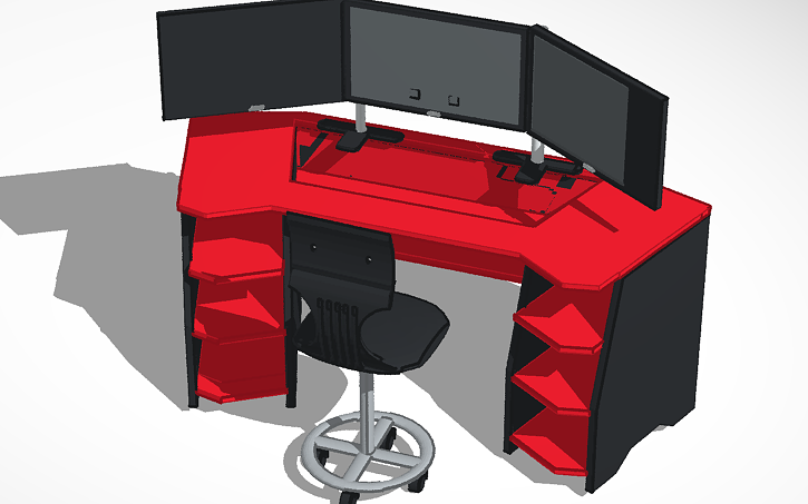Drawn Gaming Set Using Computer Graphics 3D design Gaming setup Desktop - Tinkercad