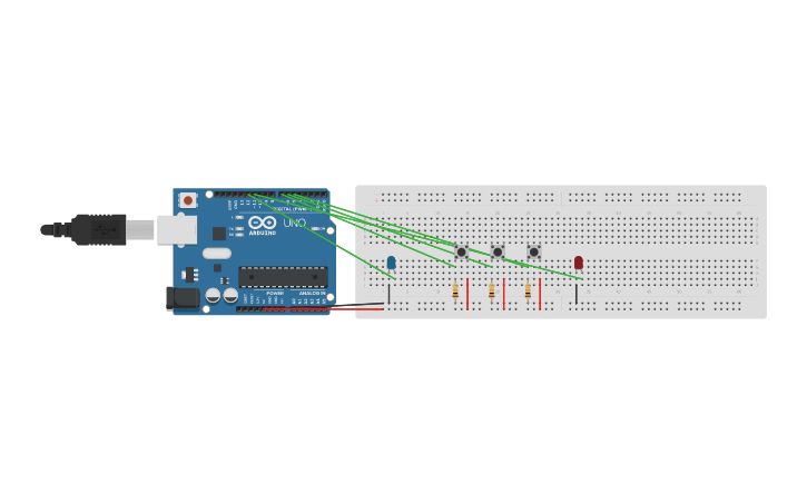 Circuit design LED On/Off - Tinkercad
