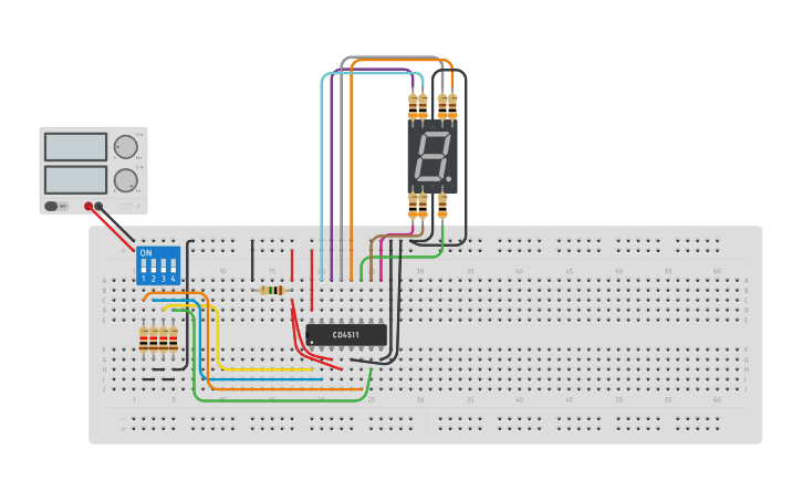 Circuit design Circuito Simples Display (common cathode) 7 Segmentos ...