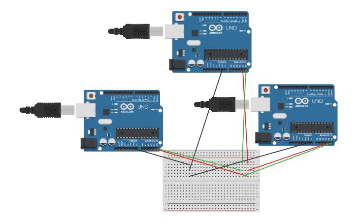 Circuit design I2C - Tinkercad