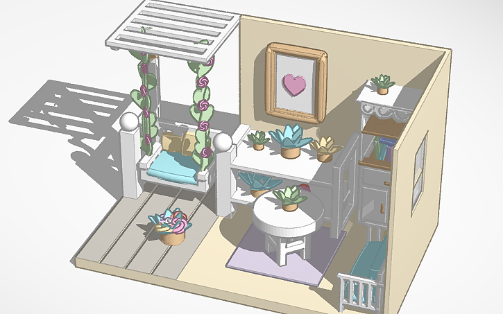 3D design ˚₊۶ৎ˙⋆ cozy botanical living room~ ⊂⊃ ‹𝟹 - Tinkercad