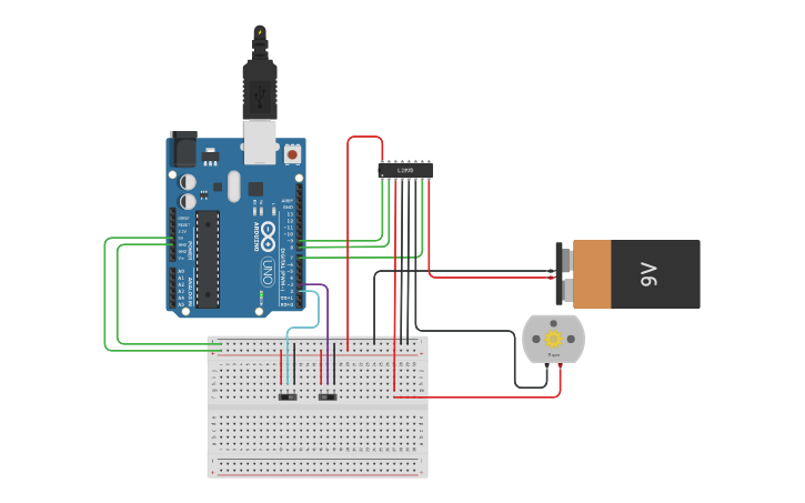 Circuit design dc motor | Tinkercad