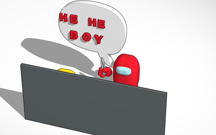 3d Design Red Among Us Character Thats Sus Tinkercad