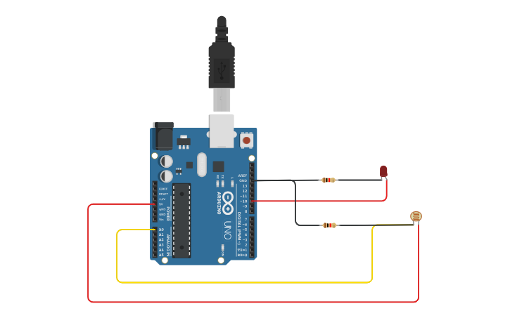 Circuit design Automated Lighting System - Tinkercad