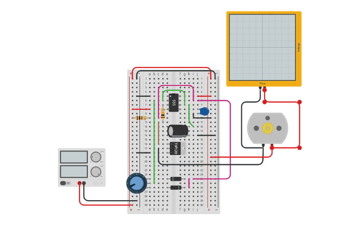 Circuit design Control de velocidad de motor con Timer 555 - Prueba 2 ...