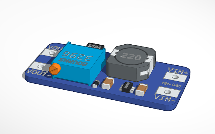 3D design Copy of MT3608 HW-045 DC-DC Step-Up - Tinkercad