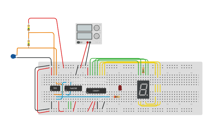 Circuit design Decade Counter - Tinkercad