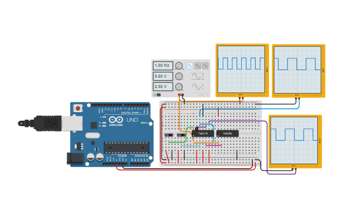 Circuit design Master-Slave JK Flip Flop | Tinkercad