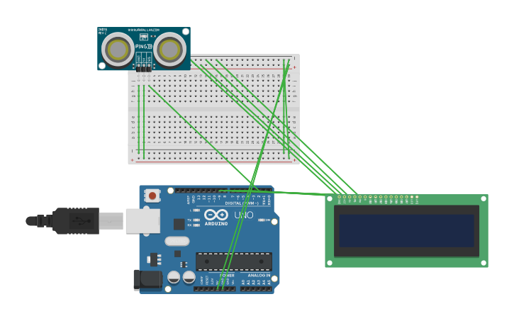 Circuit design Электронный дальномер | Tinkercad