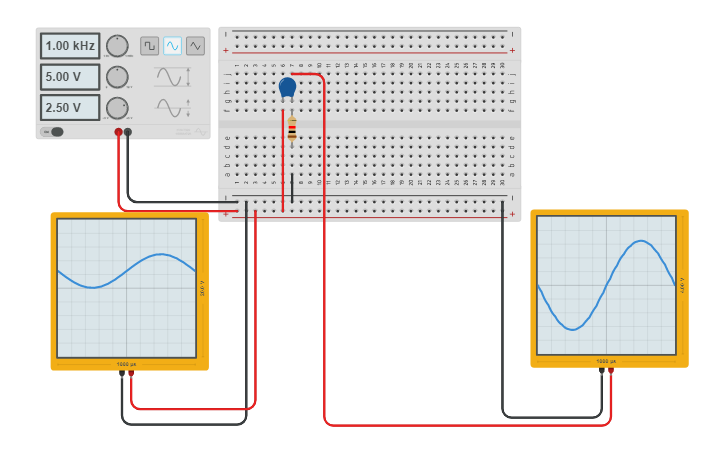 Circuit Design Filtro Pasa Altas Tinkercad