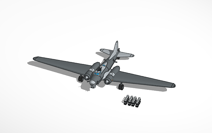 3D design B-18 Jet Bomber - Tinkercad