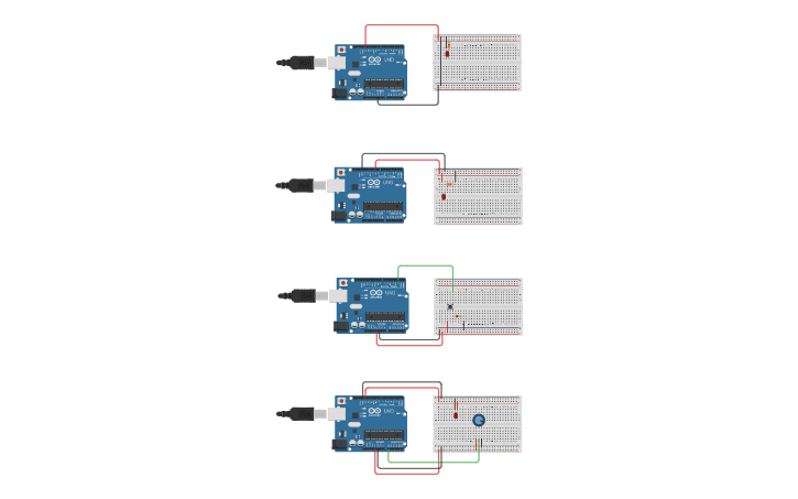 Circuit design Four examples on Arduino | Tinkercad
