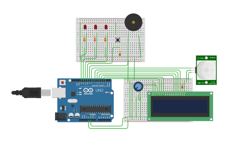 Circuit design Final Pro PIR | Tinkercad