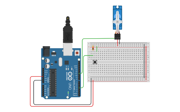 Circuit design Servo - Tinkercad