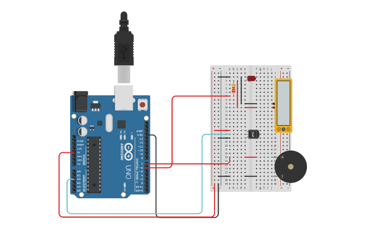 Circuit design Temperature Sensor - Tinkercad