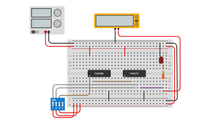 Circuit design Pers. Sederhana Boolean | Tinkercad