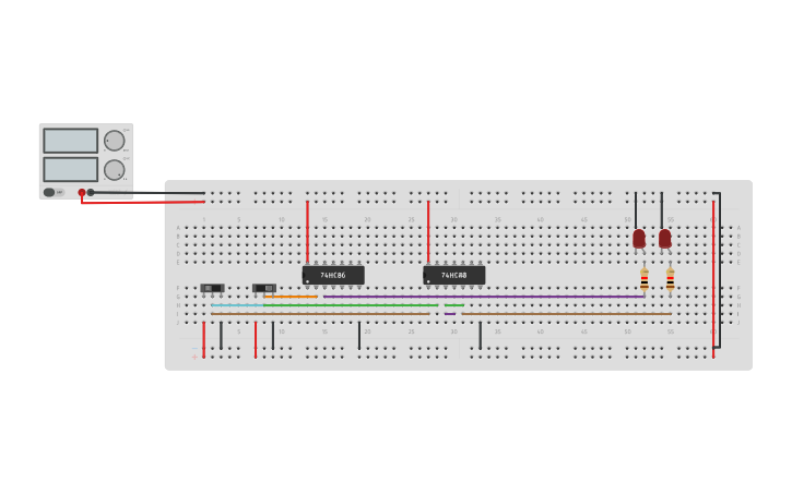 Circuit design Half Adder Using NAND and XOR Gate - Tinkercad