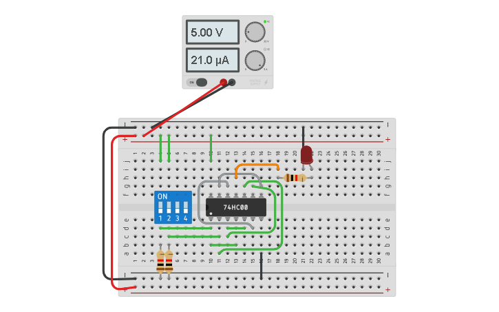 Circuit design NAND GATE: XOR GATE | Tinkercad