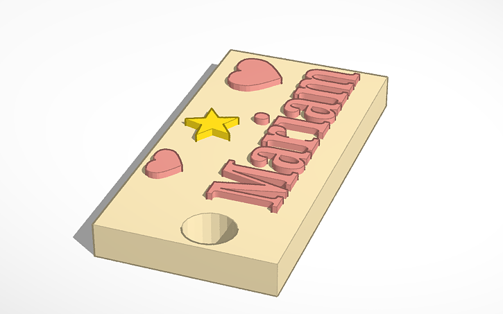 3D design Name Tag Model - Tinkercad