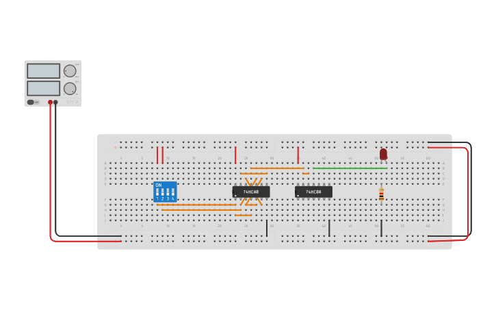 Circuit design xnor from nand | Tinkercad