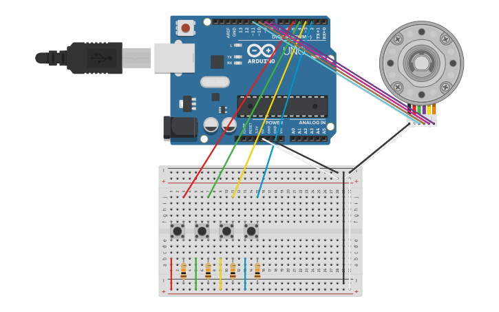 Circuit design Stepper Motor - Tinkercad