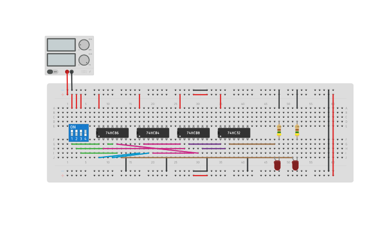 Circuit design Full Subtractor - Tinkercad