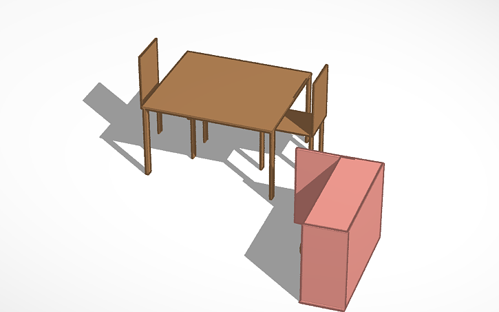 Masa Sandalye Ve Dolap Tinkercad