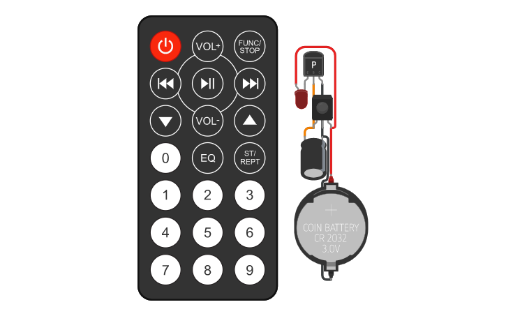 Circuit design IR REMOTE - Tinkercad