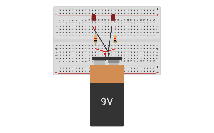 Circuit design Parallel Led circuit | Tinkercad
