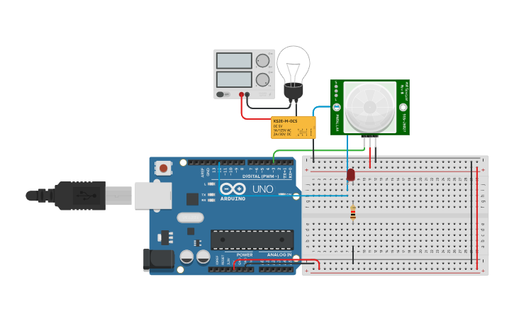 Circuit design 5.2.2.d.PIR Sensor Lighting | Tinkercad