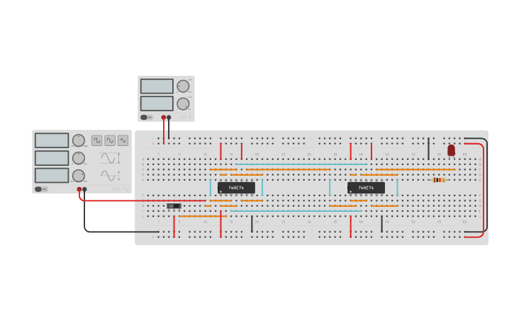 Circuit design Serial In Serial Out - Tinkercad