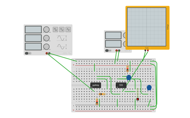 Circuit design C. Monostable 555 Timer - Tinkercad