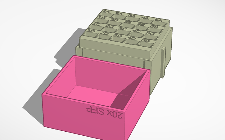 Sfp Module Cad Model 3D design SFP Box - Tinkercad