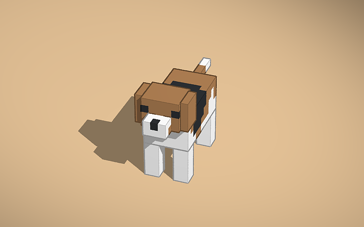 Beagle Minecraft Texture 3D design Minecraft Beagle (My OC pet) pixel accurate - Tinkercad