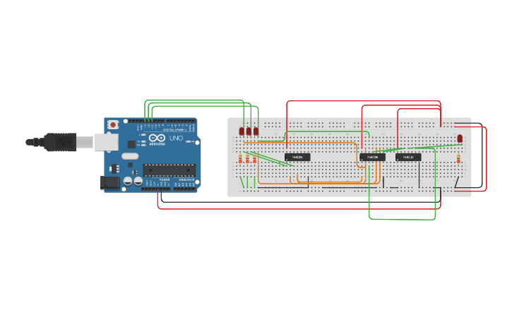 Logic Gate Design Arduino Circuit design MULTI LOGIC GATE - Tinkercad