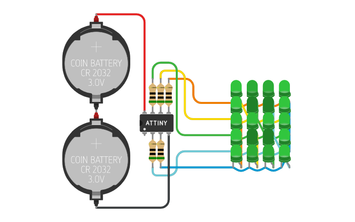 Circuit design Charlieplex Display | Tinkercad