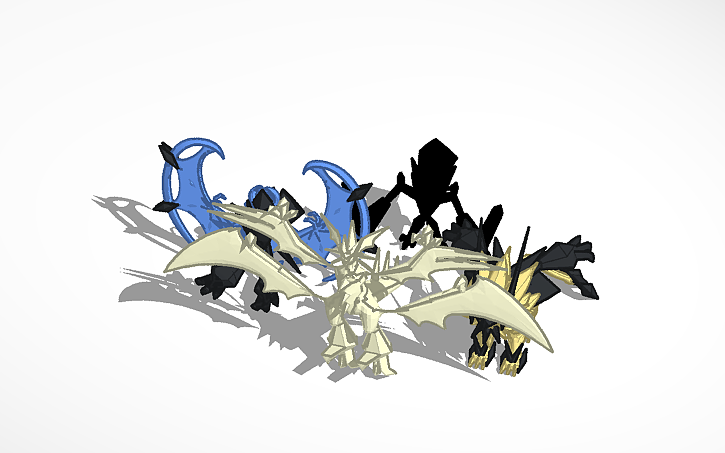 3D design Necrozma, Dusk mane, dawn wings and ultra - Tinkercad